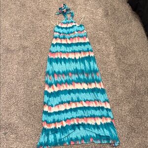 Tommy Bahama Blue and Pink Maxi Dress